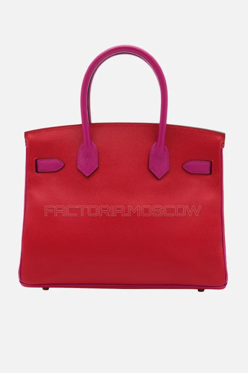Hermes Birkin 30 Rouge Casaque/Rose Pourpre Epsom Permabrass