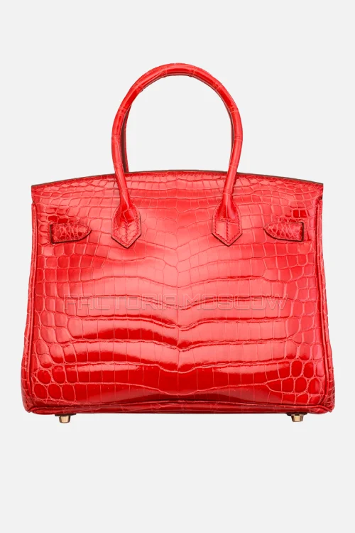 Hermes Birkin 30 Shiny Bougainvillier Niloticus Crocodile GHW