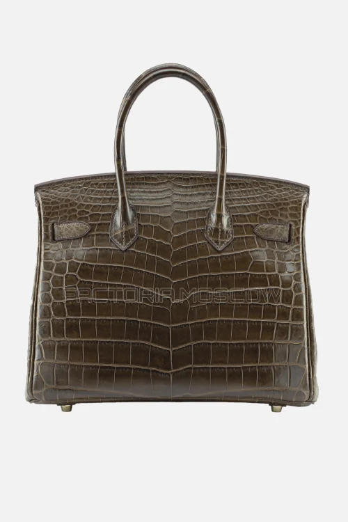 Hermes Birkin 30 Matte Gris Elephant Niloticus Crocodile GHW