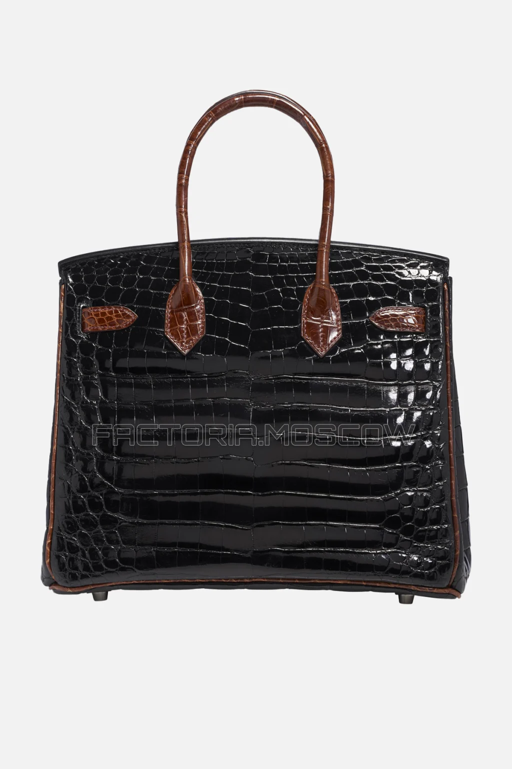 Hermes Birkin 30 Shiny Black/Miel Niloticus Crocodile Phw