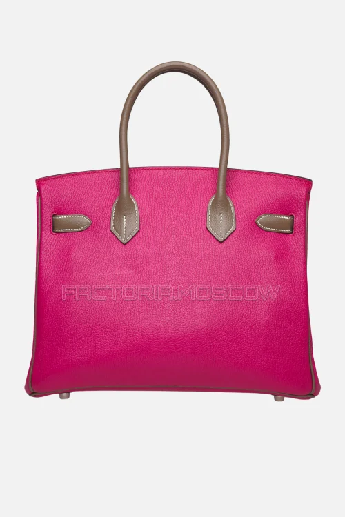 Hermes Birkin 30 Rose Shocking/Étoupe Chevre PHW