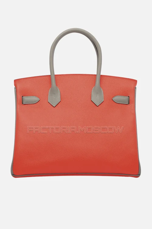 Hermes Birkin 30 Rouge Pivoine/Gris Mouette Epsom GHW