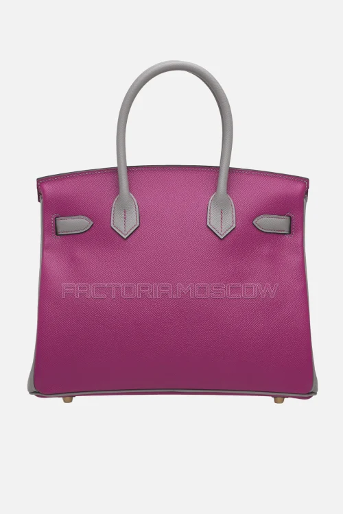 Hermes Birkin 30 Rose Pourpre/Gris Mouette Epsom With Brushed GHW