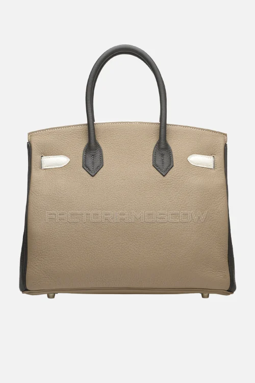 Hermes Birkin 30 Tri-Color Gris Tourterelle, White, Graphite Clemence PHW