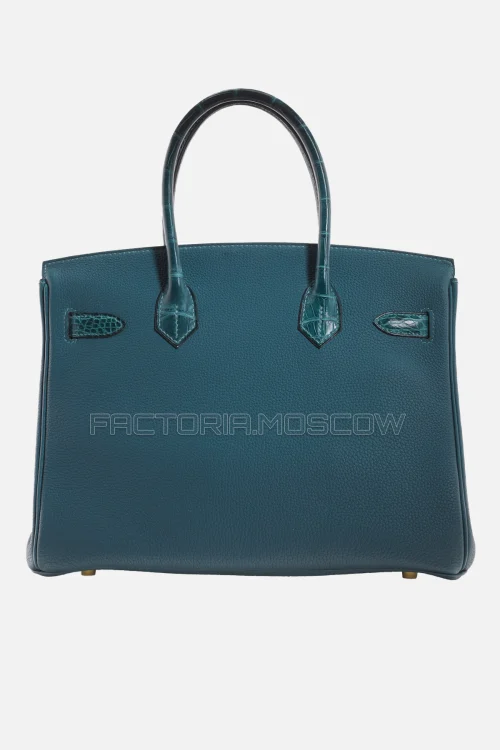 Hermes Birkin Touch 30 Matte Vert Cypres Alligator/Togo GHW