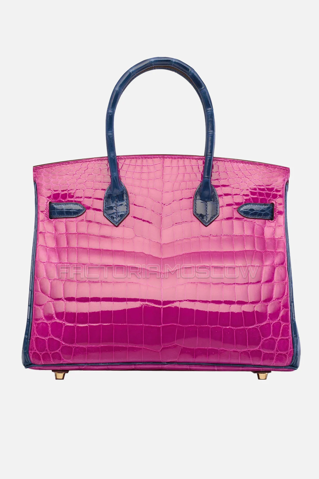 Hermes Birkin 30 Shiny Rose Scheherazade/Bleu Saphir Niloticus Crocodile GHW