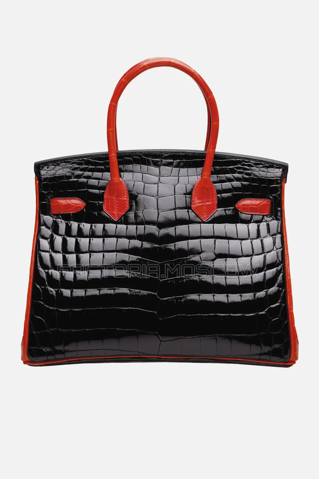 Hermes Birkin 30 Shiny Black/Geranium Niloticus Crocodile GHW