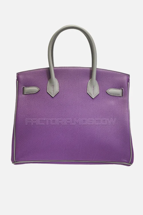 Hermes Birkin 30 Ultraviolet/Gris Mouette Togo With Brushed PHW