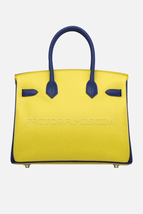 Hermes Birkin 30 Soufre/Bleu Électrique Epsom PHW
