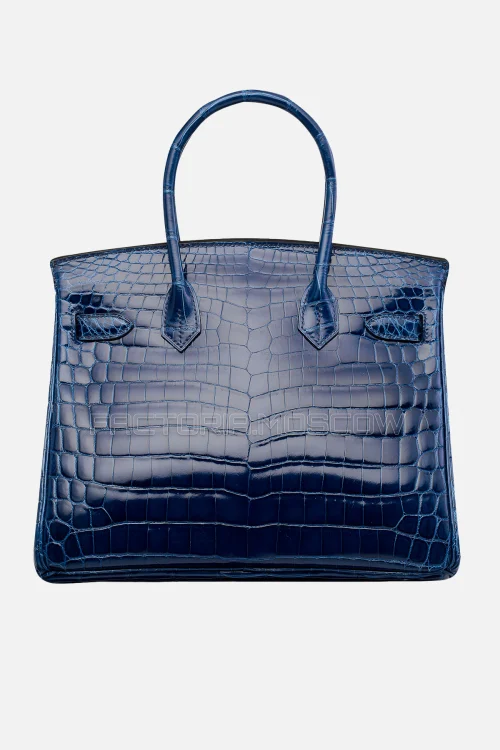 Hermes Birkin 30 Shiny Bleu Saphir Niloticus Crocodile PHW