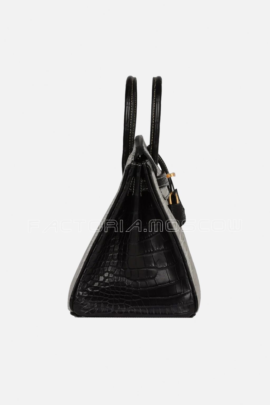 Hermes Birkin 25 Matte Alligator Black/Gris Perle GHW