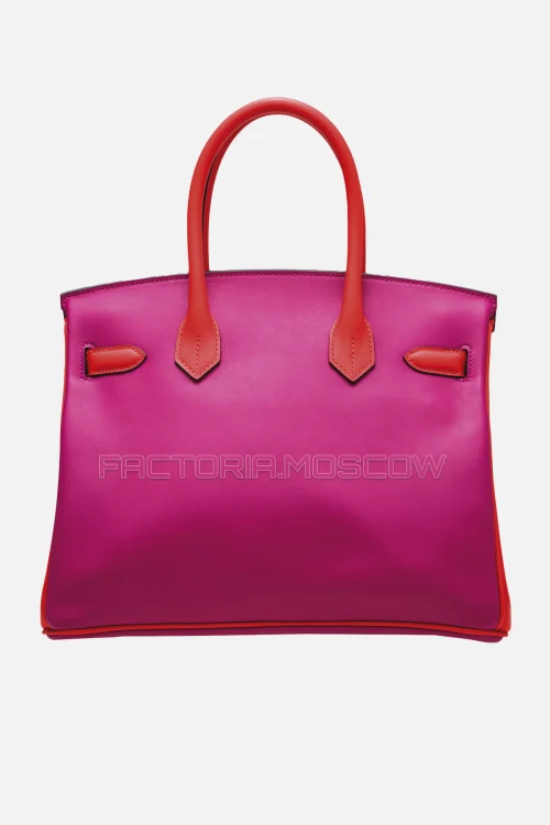 Hermes Birkin 30 Magnolia/Rouge Pivoine Swift With Brushed GHW