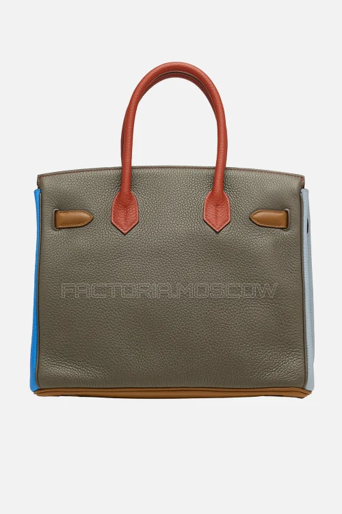 Hermes Birkin Arlequin 30 Orange, Sanguine, Bleu Lin, Bleu Hydra, Étain, Gold Clemence PHW
