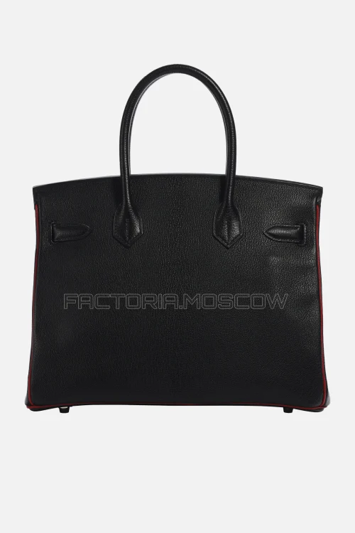 Hermes Birkin 30 Black/Rouge Casaque Chevre PHW