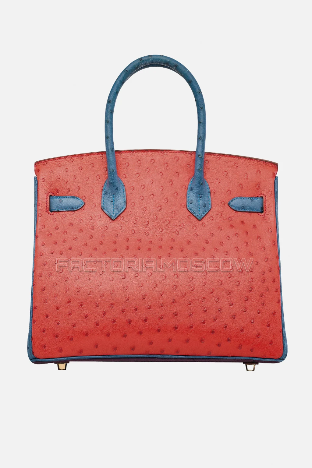 Hermes Birkin 30 Violine, Rouge Vif, Bleu Roi Ostrich With Brushed GHW