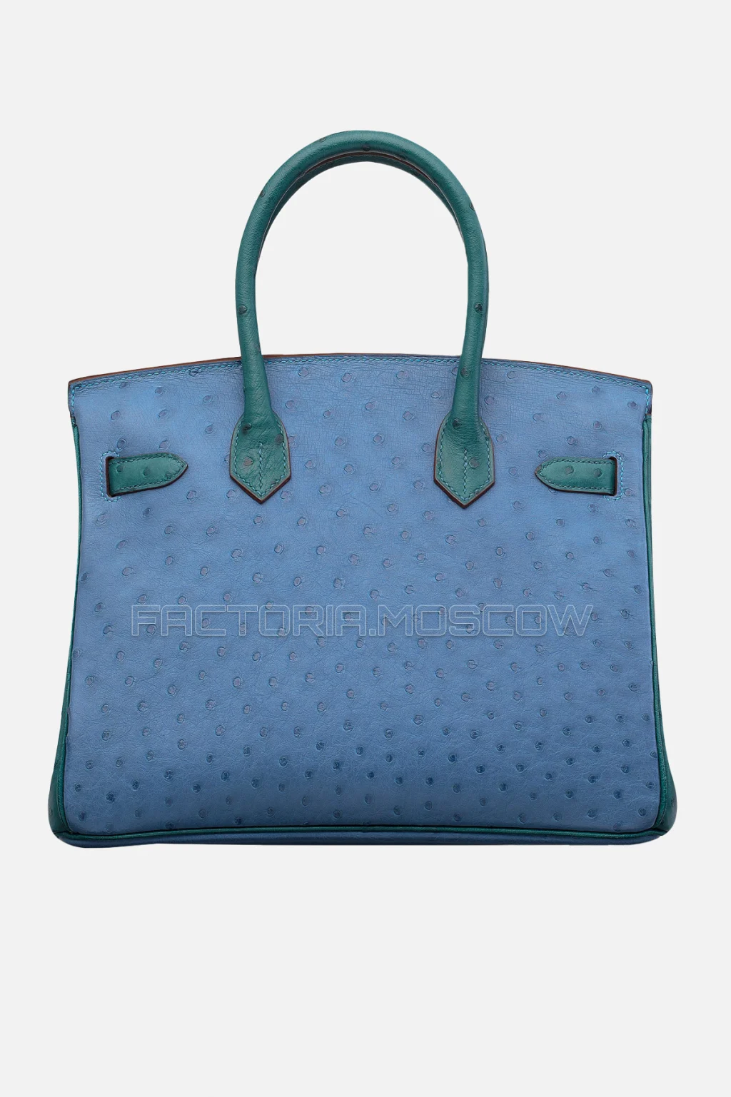 Hermes Birkin 30 Mykonos/Turquoise Ostrich Bi-Color PHW