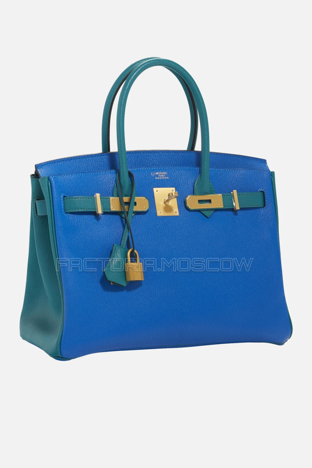 Hermes Birkin 30 Bleu Hydra/Bleu Paon Chevre With Brushed GHW