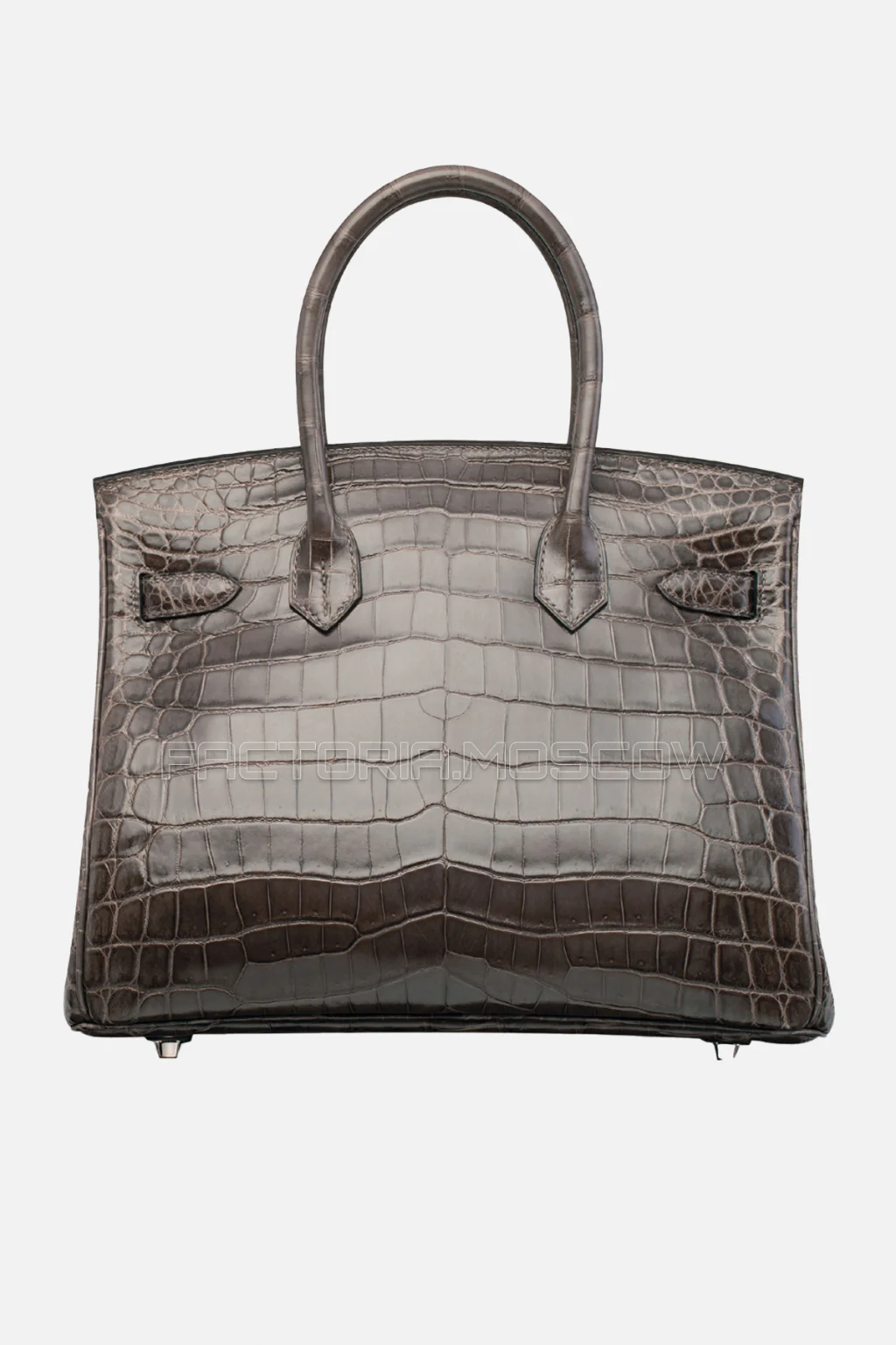 Hermes Birkin 30 Shiny Gris Fonce/Rose Scheherazade Niloticus Crocodile PHW