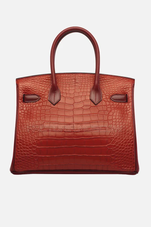 Hermes Birkin 30 Matte Rouge H Alligator, Box Calf Clemence PHW
