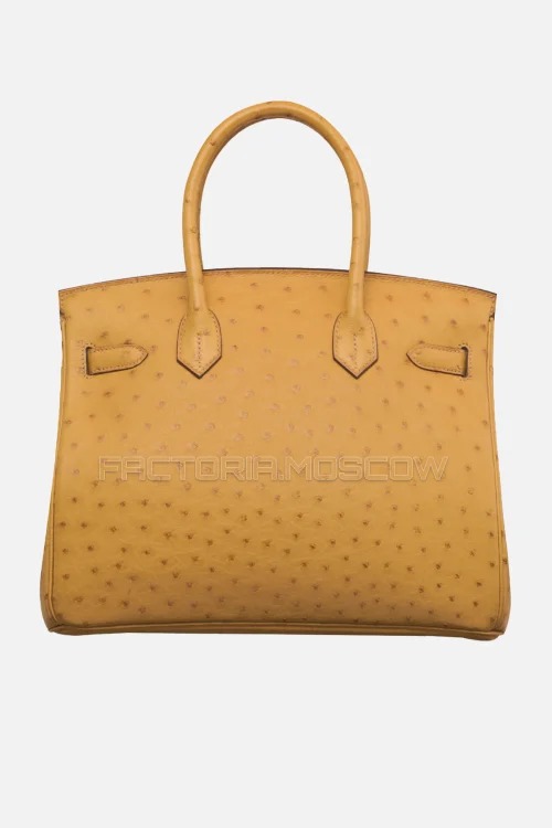 Hermes Birkin 30 Safran/Chocolat Ostrich Bi-Color GHW