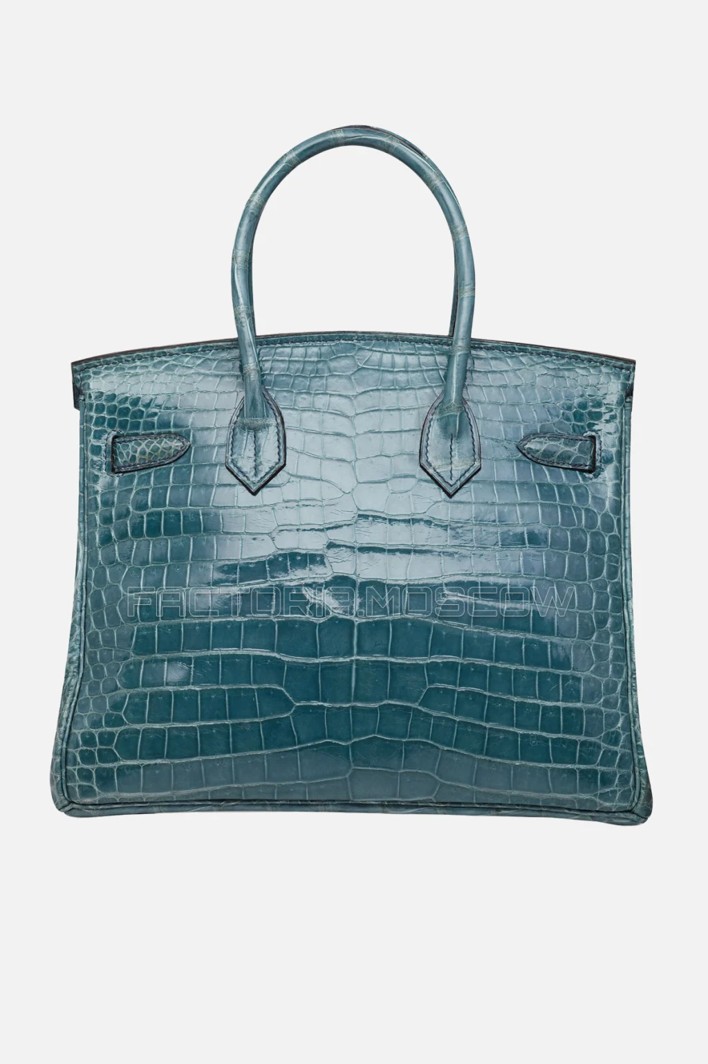 Hermes Birkin 30 Shiny Bleu Jean Porosus Crocodile PHW
