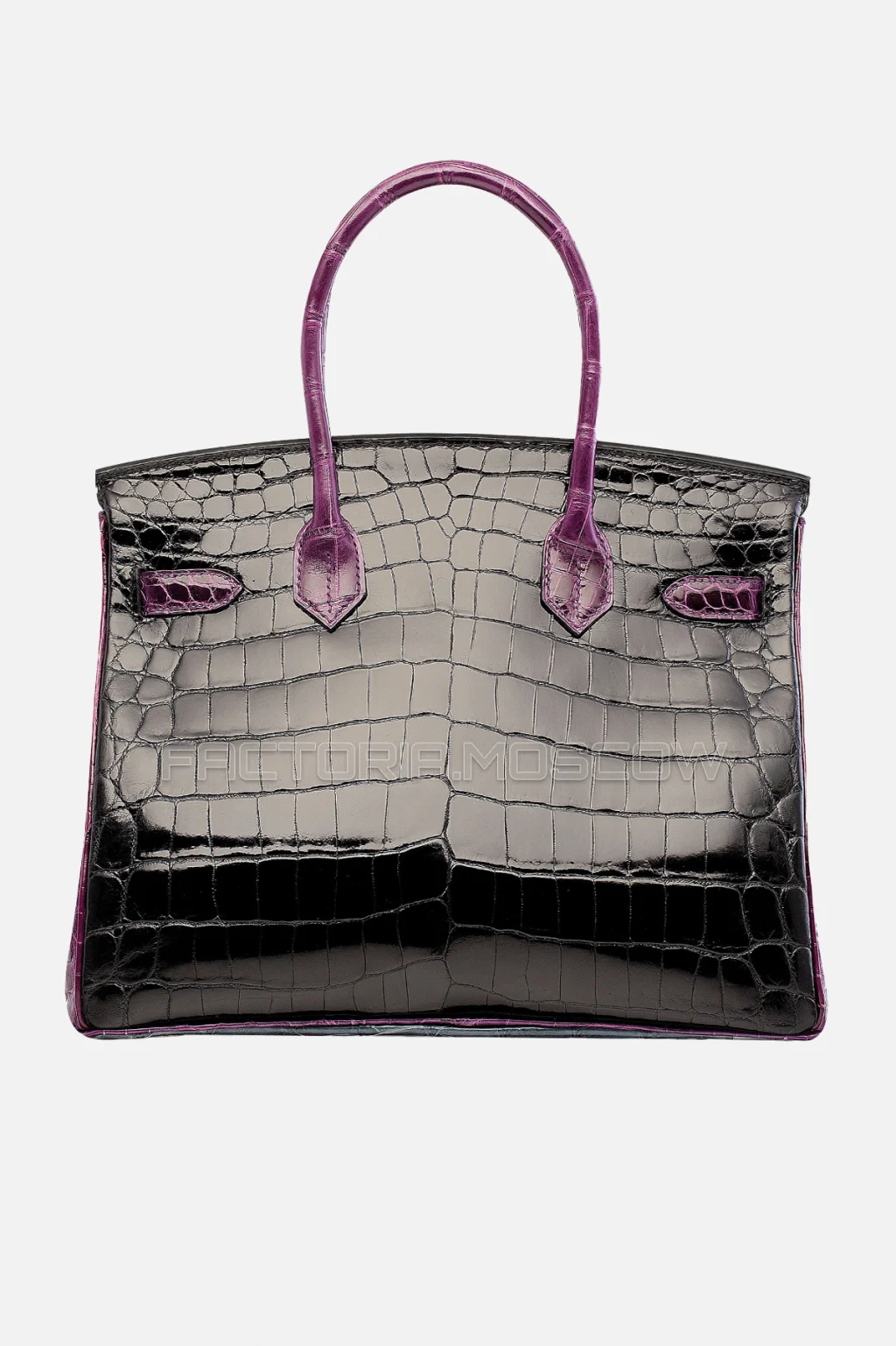 Hermes Birkin 30 Shiny Bleu Tempete, Black, Ultra Violet Niloticus Crocodile GHW