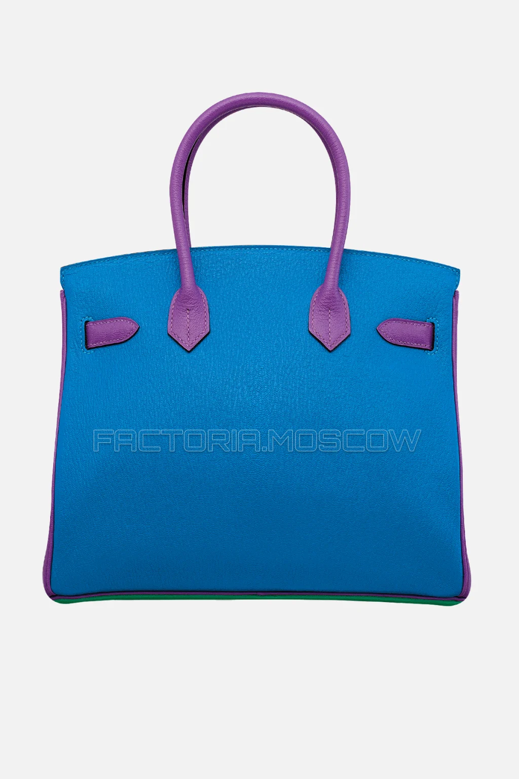 Hermes Birkin 30 Menthe, Bleu Électrique, Violet Chevre Brushed PHW