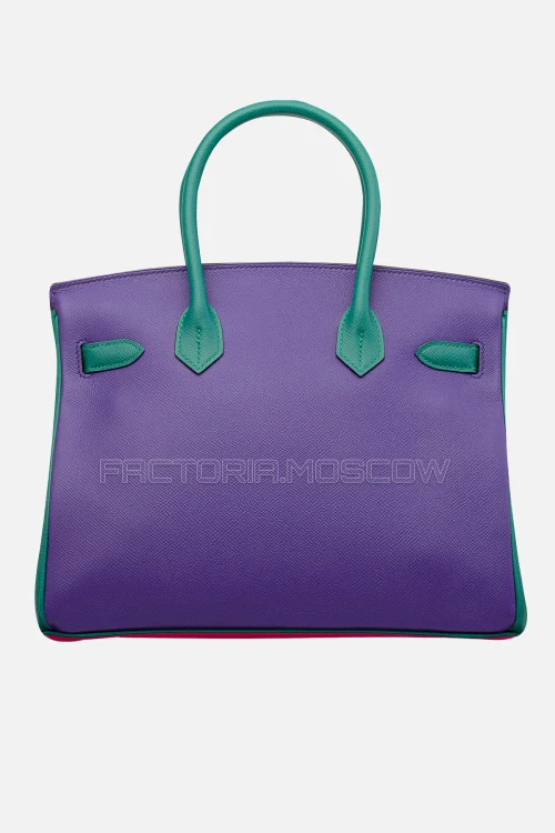 Hermes Birkin 30 Rose Tyrien, Malachite, Iris Epsom GHW