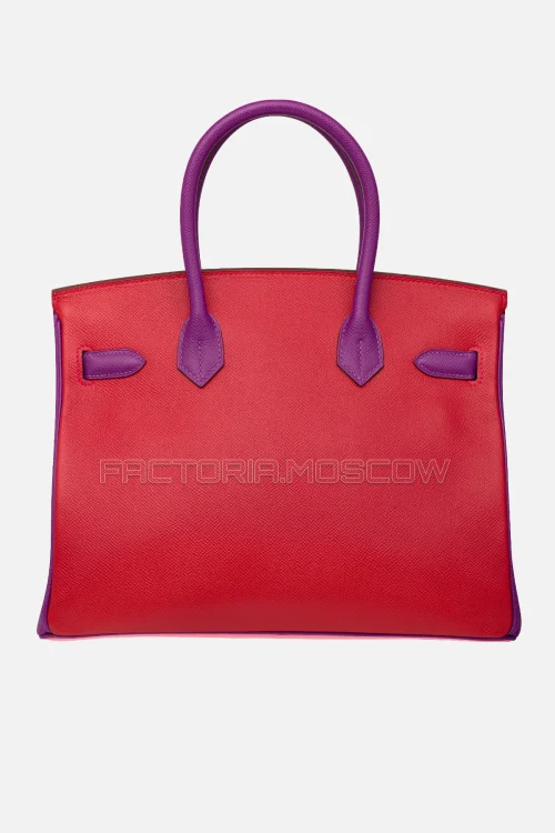 Hermes Birkin 30 Tri-Color Rose Confetti, Rouge Casaque, Anemone Epsom GHW