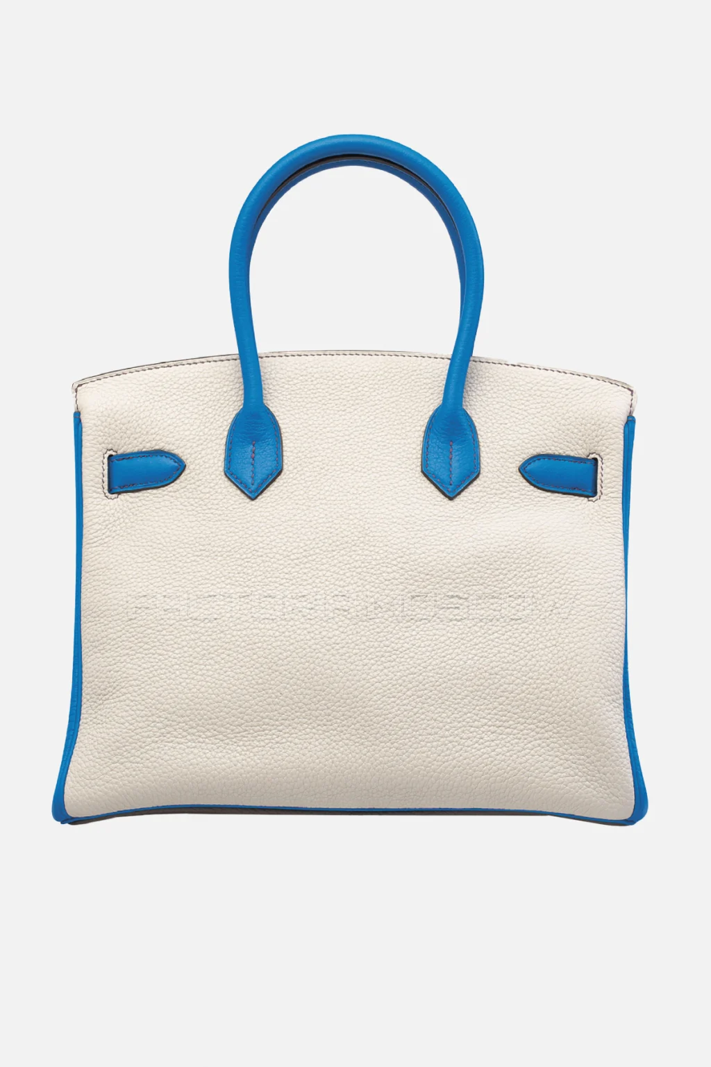 Hermes Birkin 30 Graphite, Gris Perle, Bleu Électrique Clemence With Brushed PHW