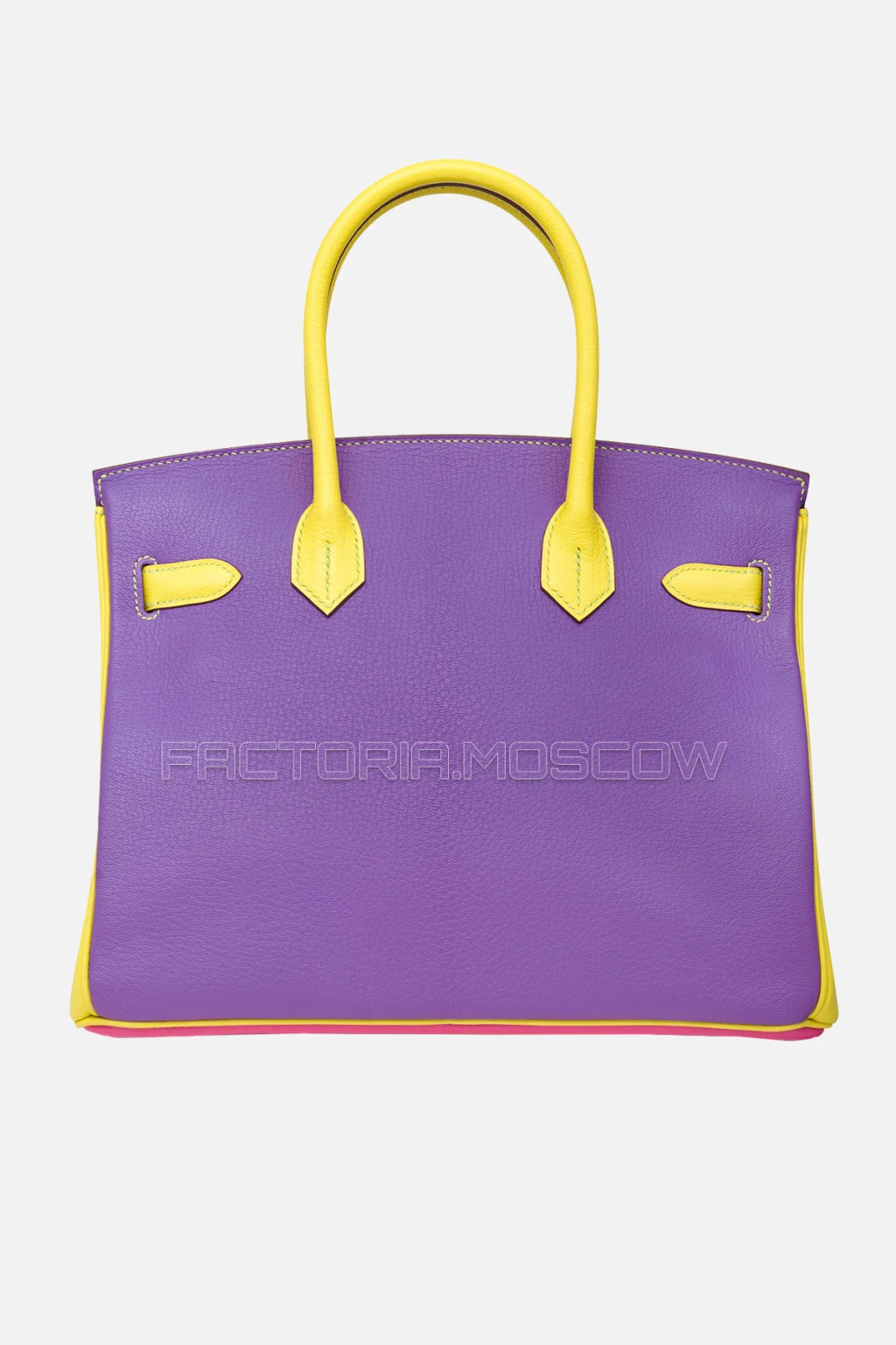 Hermes Birkin 30 Tri-Color Rose Shocking, Violet, Soufre Chevre With Brushed GHW