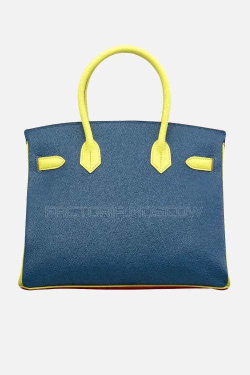Hermes Birkin 30 Rouge Casaque, Bleu Colvert, Soufre Chevre GHW