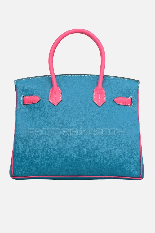 Hermes Birkin 30 Blue Izmir/Rose Tyrien Epsom Brushed GHW