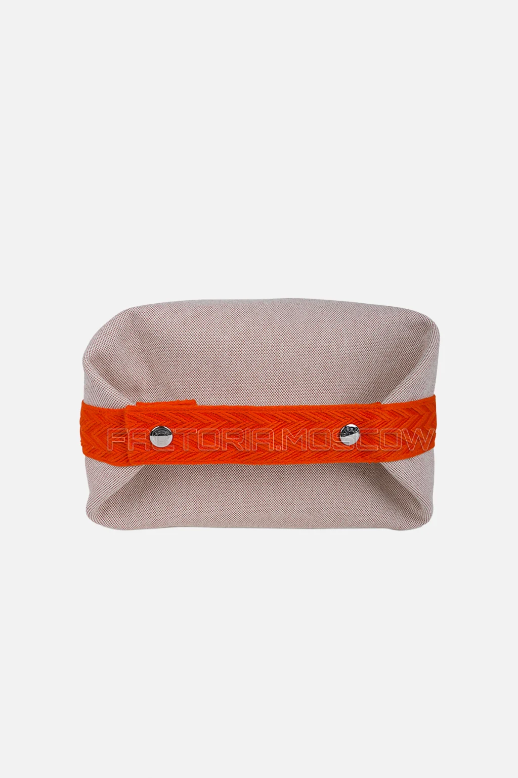 Hermes Bride A Brac Large Model Trousse De Toilette Natural/Orange PHW