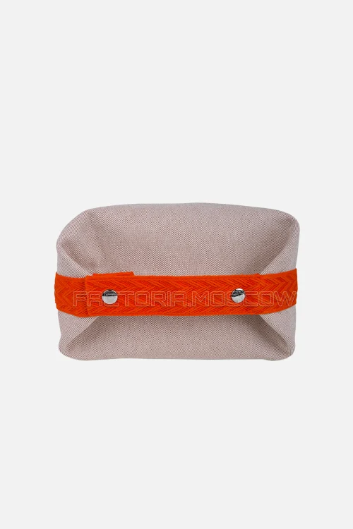 Hermes Bride A Brac Large Model Trousse De Toilette Natural/Orange PHW