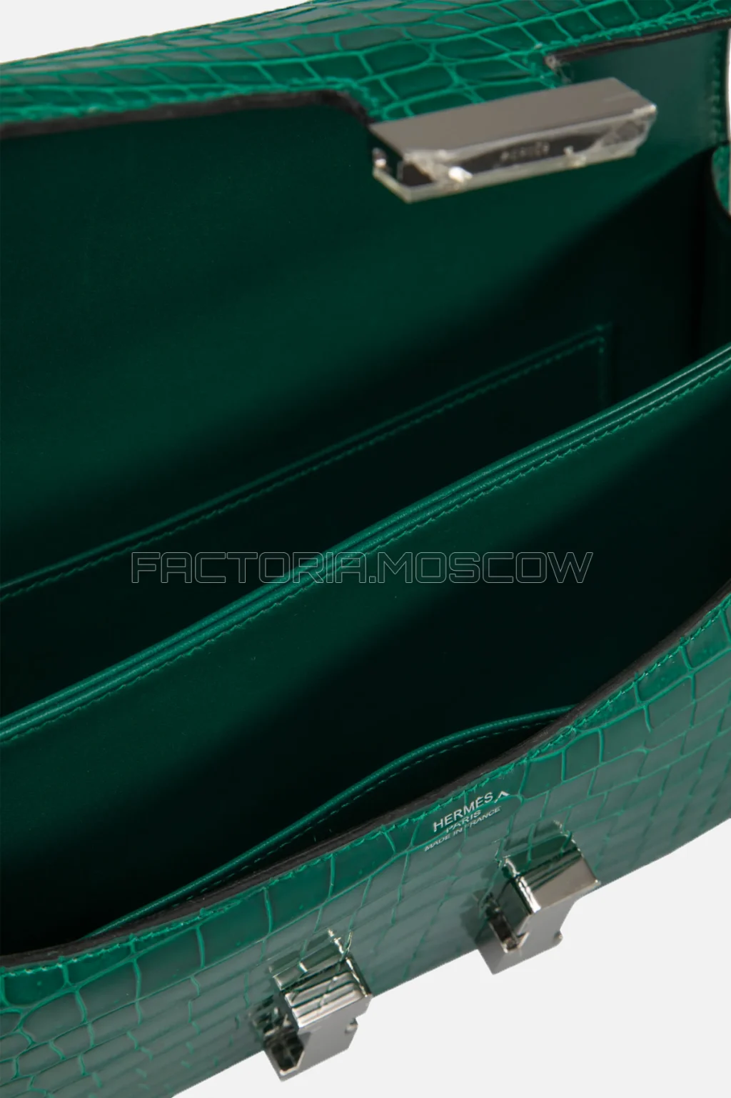 Hermes Constance Elan Vert Émeraude Porosus Lisse PHW