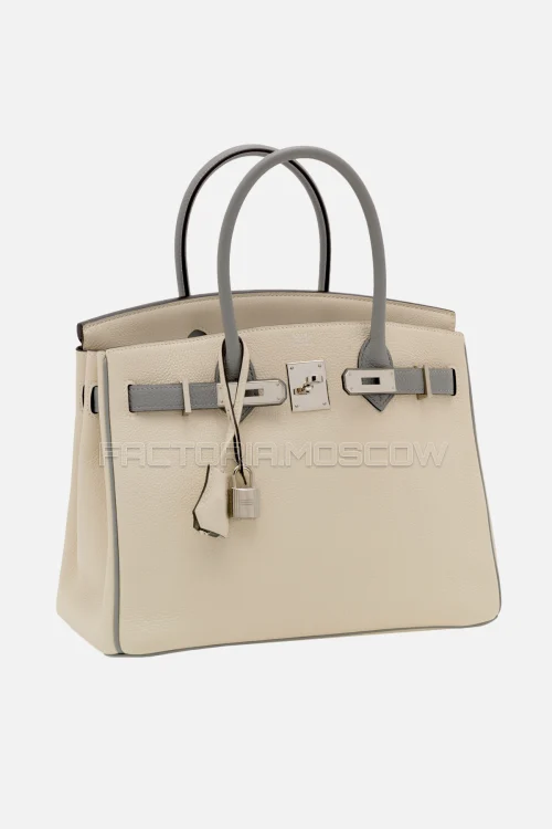 Hermes Birkin 30 Togo Craie/Gris Perle PHW