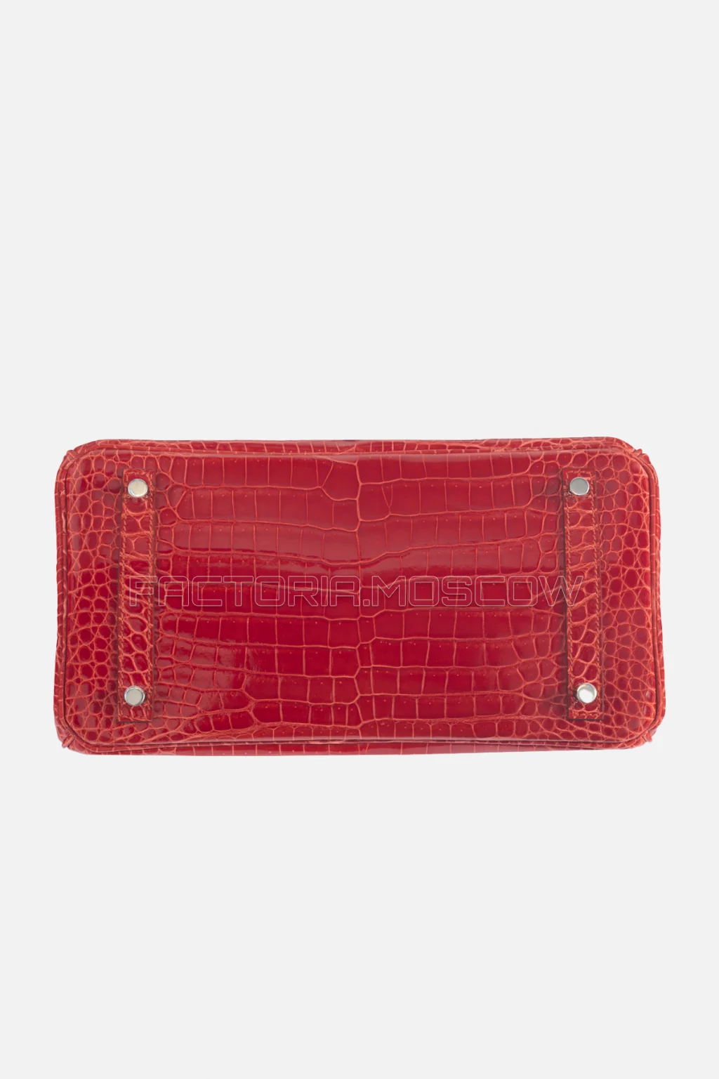 Hermes Birkin 30 Shiny Porosus Crocodile Sanguine With 18K White Gold/Diamond Hardware