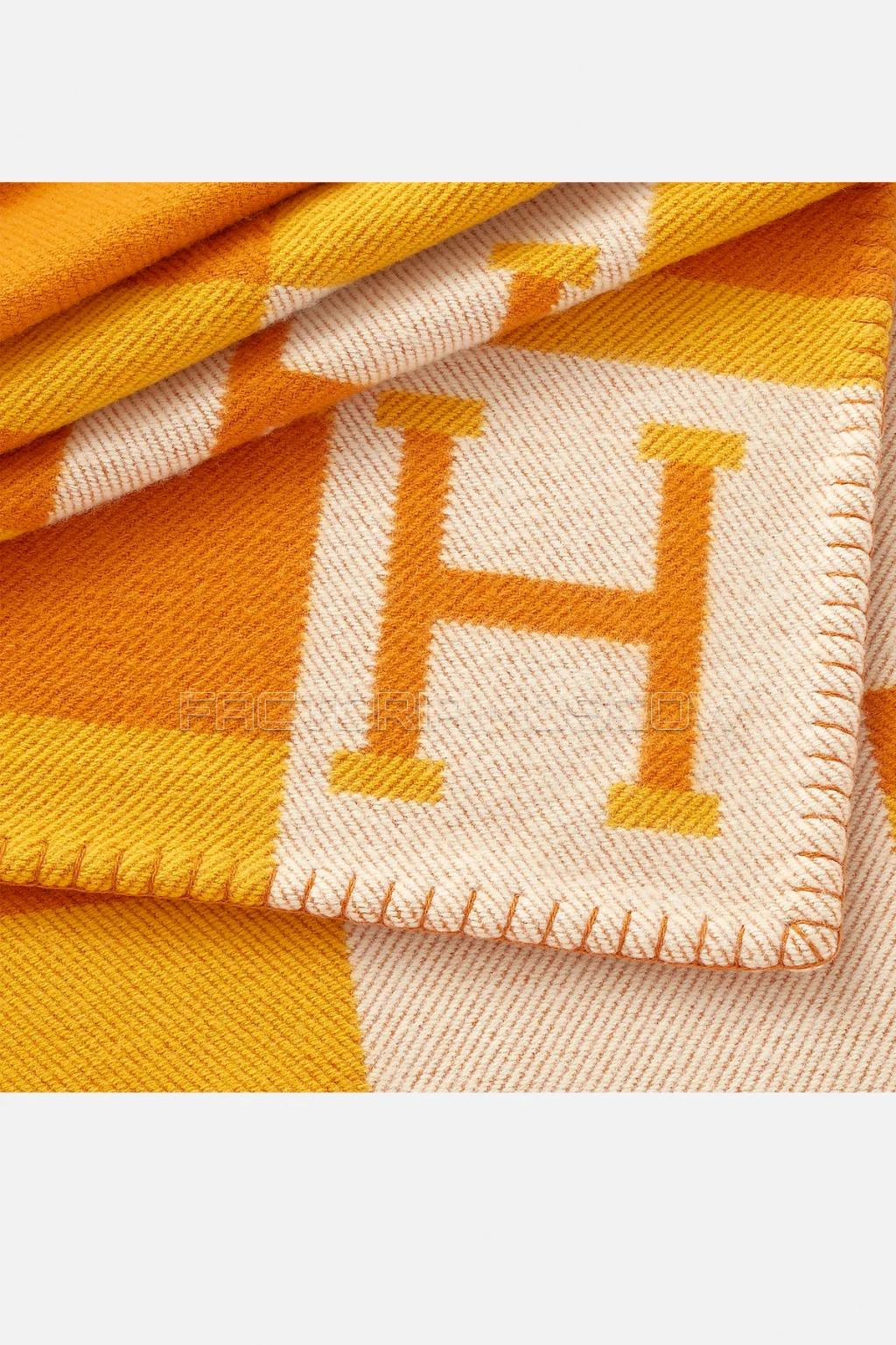 Hermes Avalon Bayadere blanket Colour Ambre