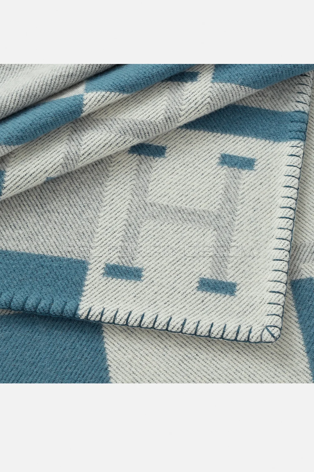 Hermes Avalon Bayadere blanket Colour Bleu Baltique