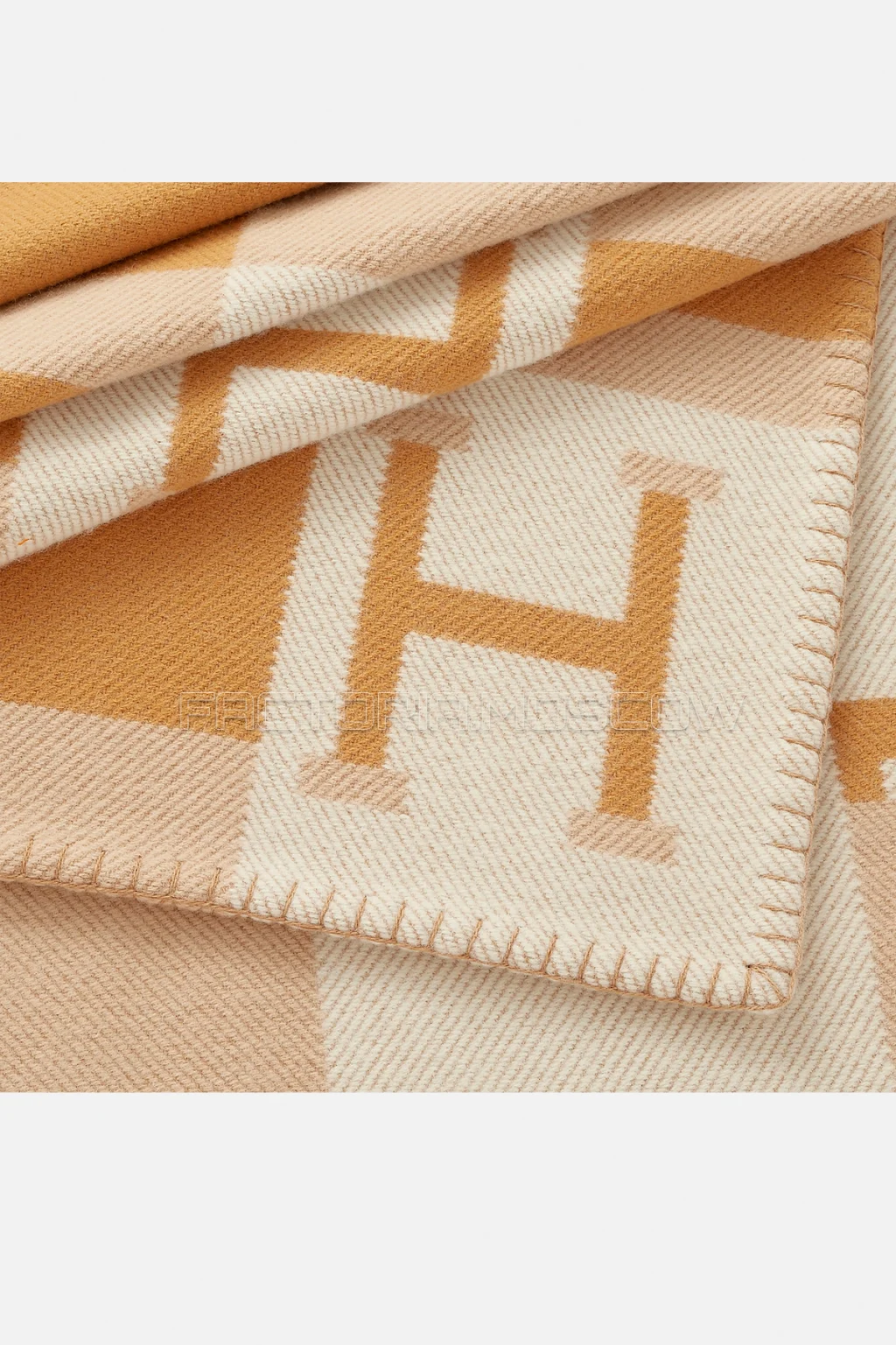 Hermes Avalon Bayadere blanket Colour Blé