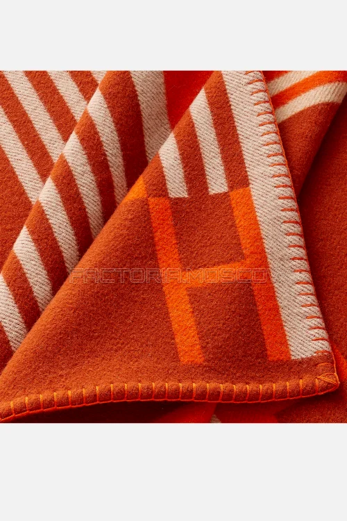 Hermes Ithaque blanket Colour Terracotta/Tangerine
