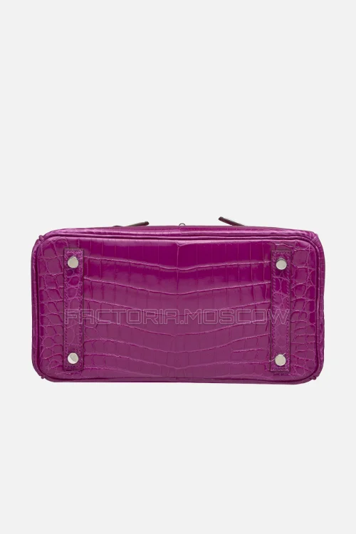 Hermes Birkin 25 Shiny Rose Pourpre Niloticus Crocodile PHW