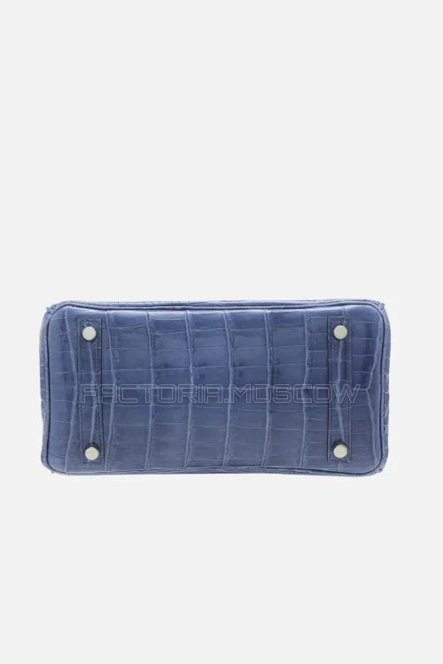 Hermes Birkin 25 Shiny Bleu Brighton Niloticus Crocodile PHW