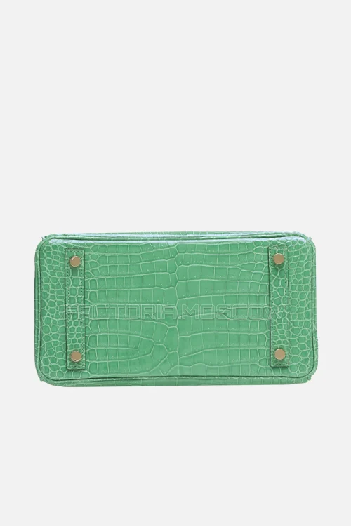 Hermes Birkin 25 Shiny Vert Jade Porosus Crocodile GHW