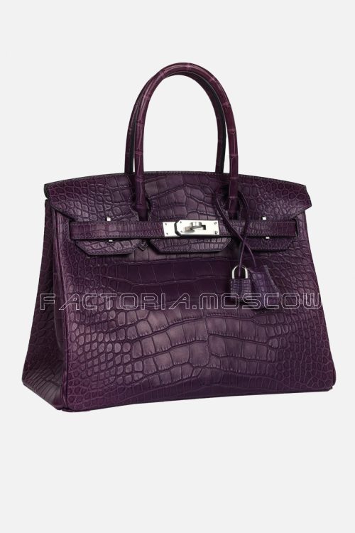 Hermes Birkin 30 Matte Amethyste Alligator PHW