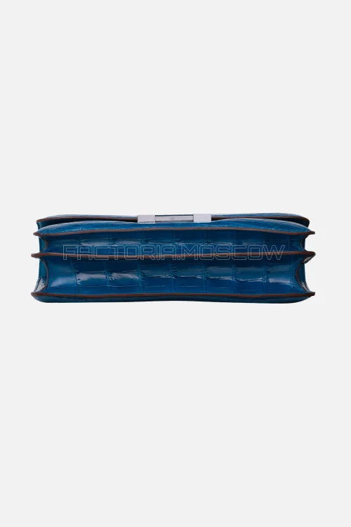 Hermès Constance Elan Bleu Mykonos Shiny Niloticus Crocodile PHW