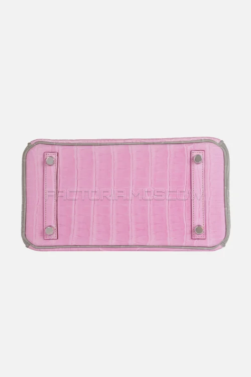 Hermes HSS Birkin 25 Matte Alligator Pink/Gris Perle PHW