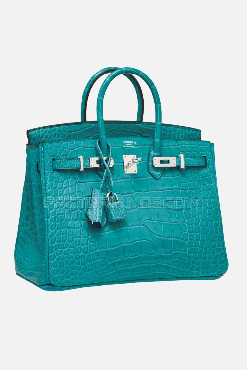 Hermes Birkin 25 Matte Alligator Bleu Paon PHW