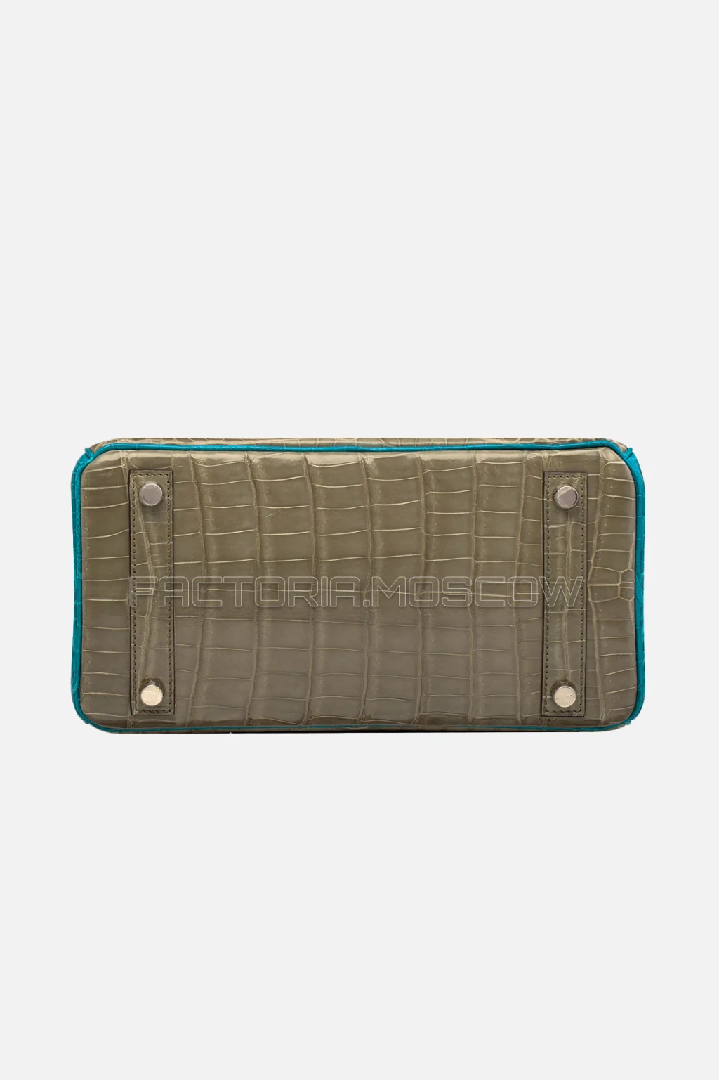 Hermes Birkin 25 Shiny Gris Tourterelle/Bleu Izmir Niloticus Crocodile PHW